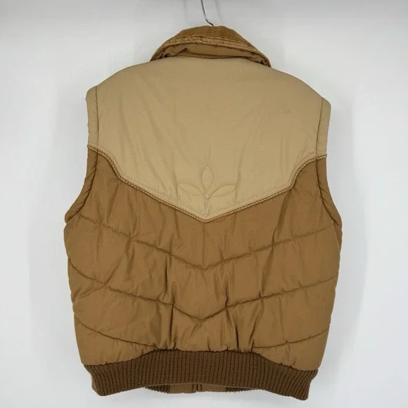 Vintage Trail Gear Pacific Trail Puffer Jacket Large Brown Western Yoke Corduroy